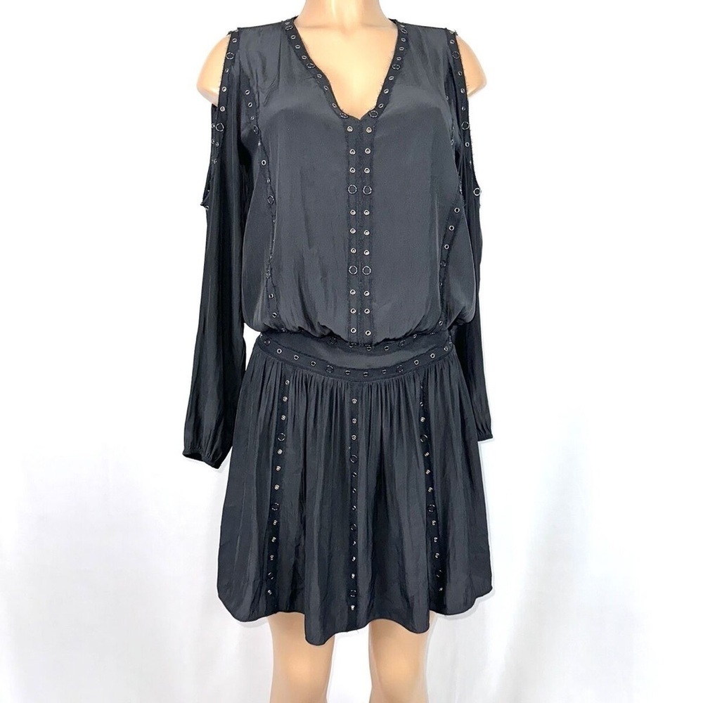Ramy Brook Women's Maisie Embellished
Cold Shoulder Silk Dress in Gray, Size S